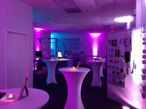 Rent uplighting in purple and blue